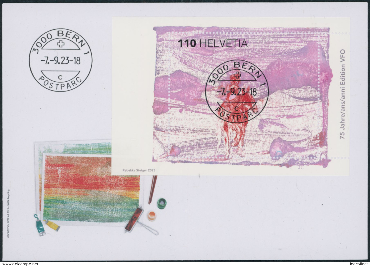 Suisse - 2023 - VFO - Block - Ersttagsbrief FDC ET - Ersttag Voll Stempel - Briefe U. Dokumente