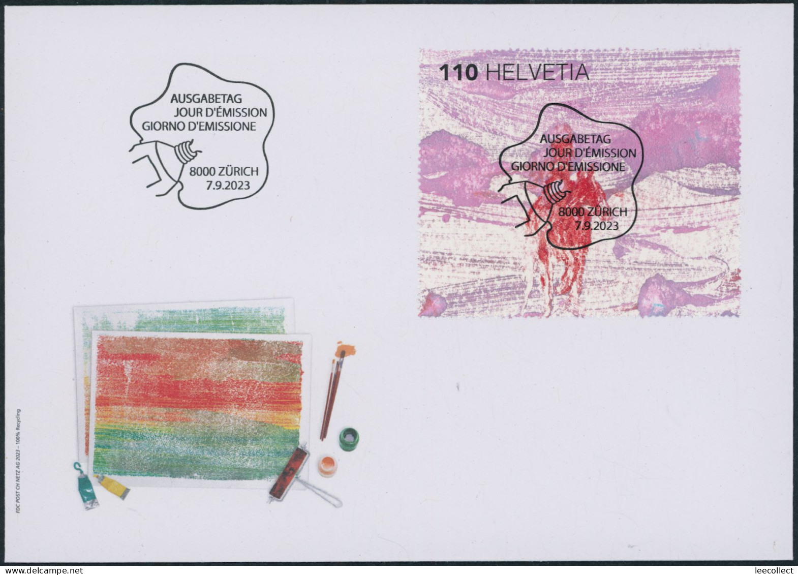 Suisse - 2023 - VFO - Blockausschnitt - Ersttagsbrief FDC ET - Ersttag Voll Stempel - Lettres & Documents