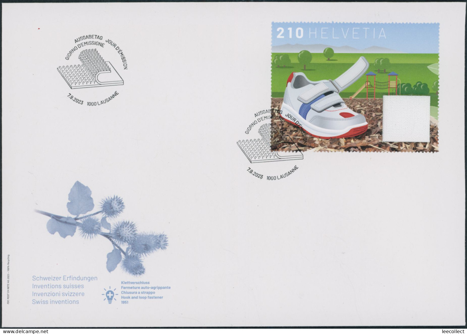 Suisse - 2023 - Klettverschluss - Blockausschnitt - Ersttagsbrief FDC ET - Cartas & Documentos