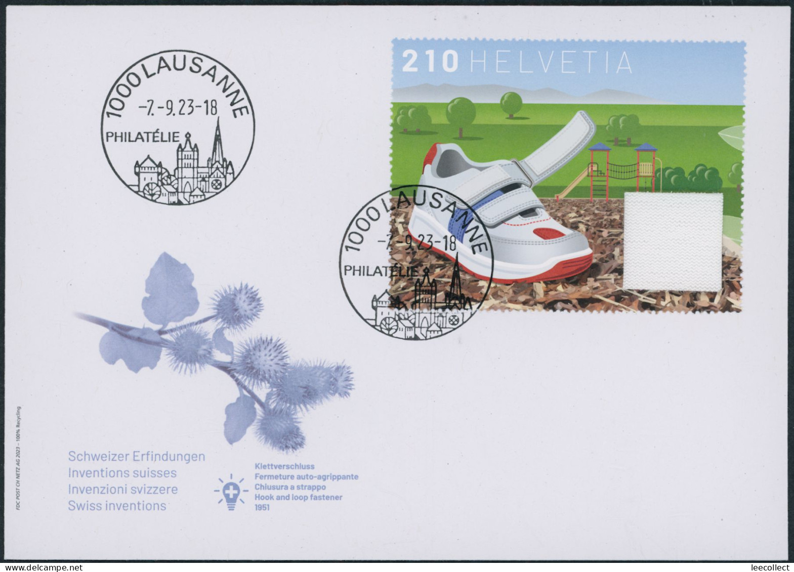 Suisse - 2023 - Klettverschluss - Blockausschnitt - Ersttagsbrief FDC ET - Storia Postale