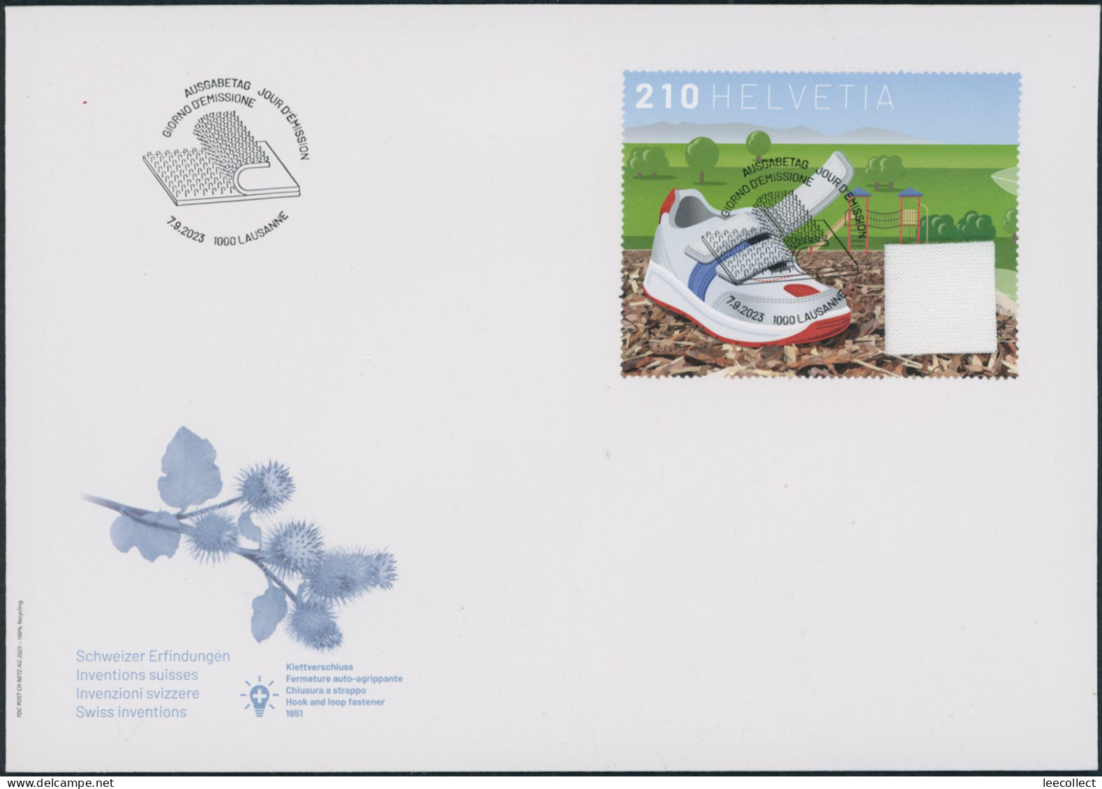 Suisse - 2023 - Klettverschluss - Blockausschnitt - Ersttagsbrief FDC ET - Ersttag Voll Stempel - Lettres & Documents