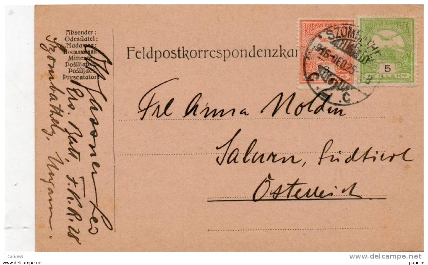 1925 CARTOLINA - Postmark Collection