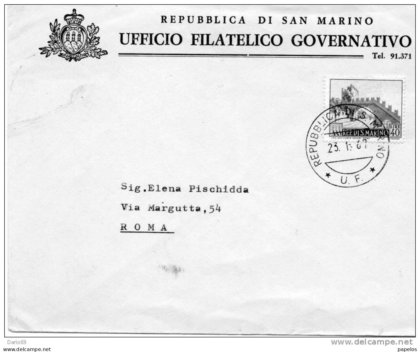 1967 LETTERA   CON  IL N°   714 - Storia Postale