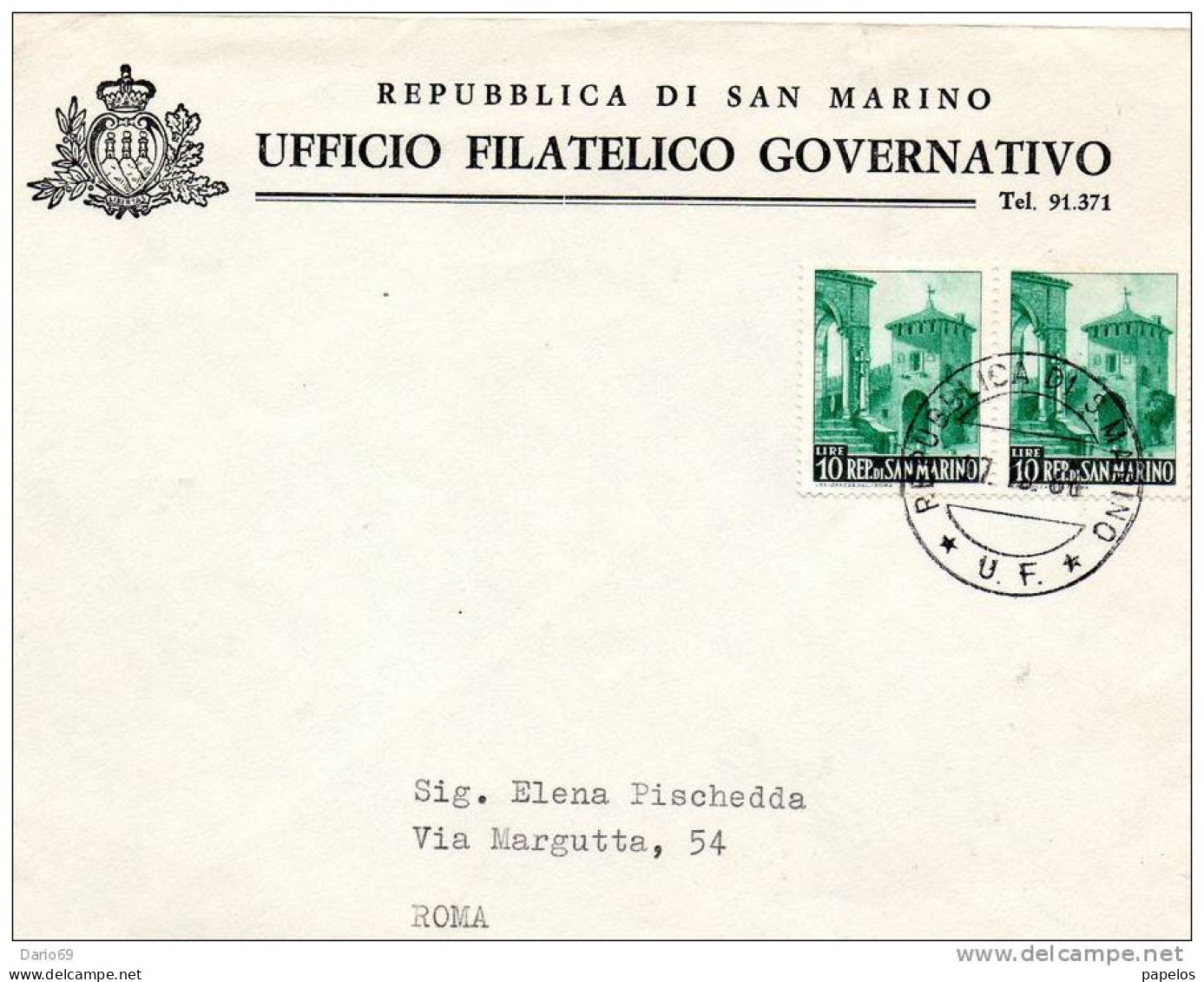 1966 LETTERA CON COPPIA DEL N° 712 - Brieven En Documenten