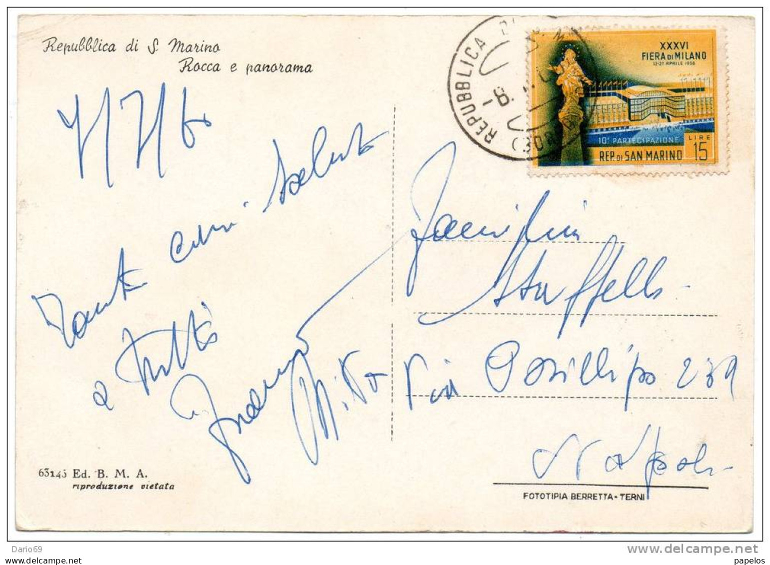 CARTOLINA AFFR.  CON IL N° 476 - Storia Postale