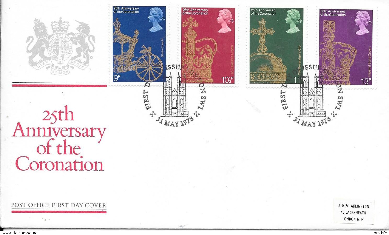 31 MAY 1978 - 25th Anniversary Of The Coronation (avec Son Document à L'intérieur Scan 2) - 1971-1980 Decimal Issues