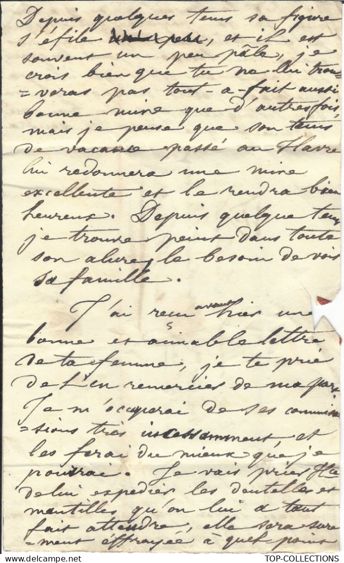 1826 LETTRE (partie)  De Paris Adressée à  Delaroche Chez MM. Delaroche & Delessert Le Havre - Documents Historiques