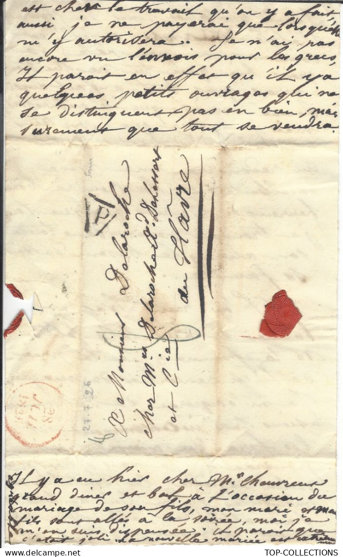 1826 LETTRE (partie)  De Paris Adressée à  Delaroche Chez MM. Delaroche & Delessert Le Havre - Historische Documenten