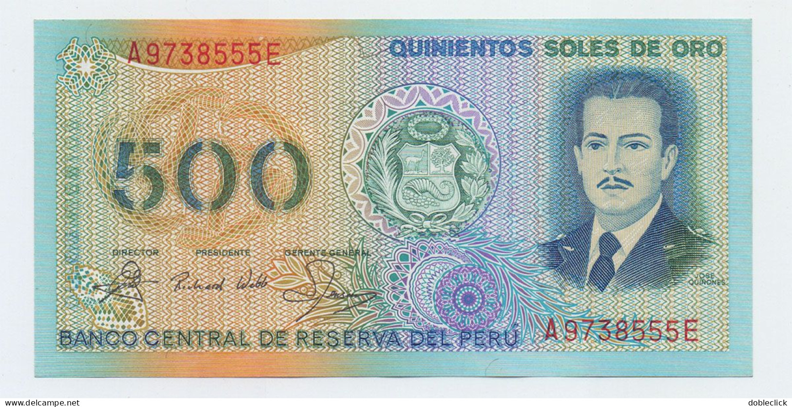 PERU - 500 SOLES DE ORO DE LA RUE P-125A 1982 - UNC - Pérou