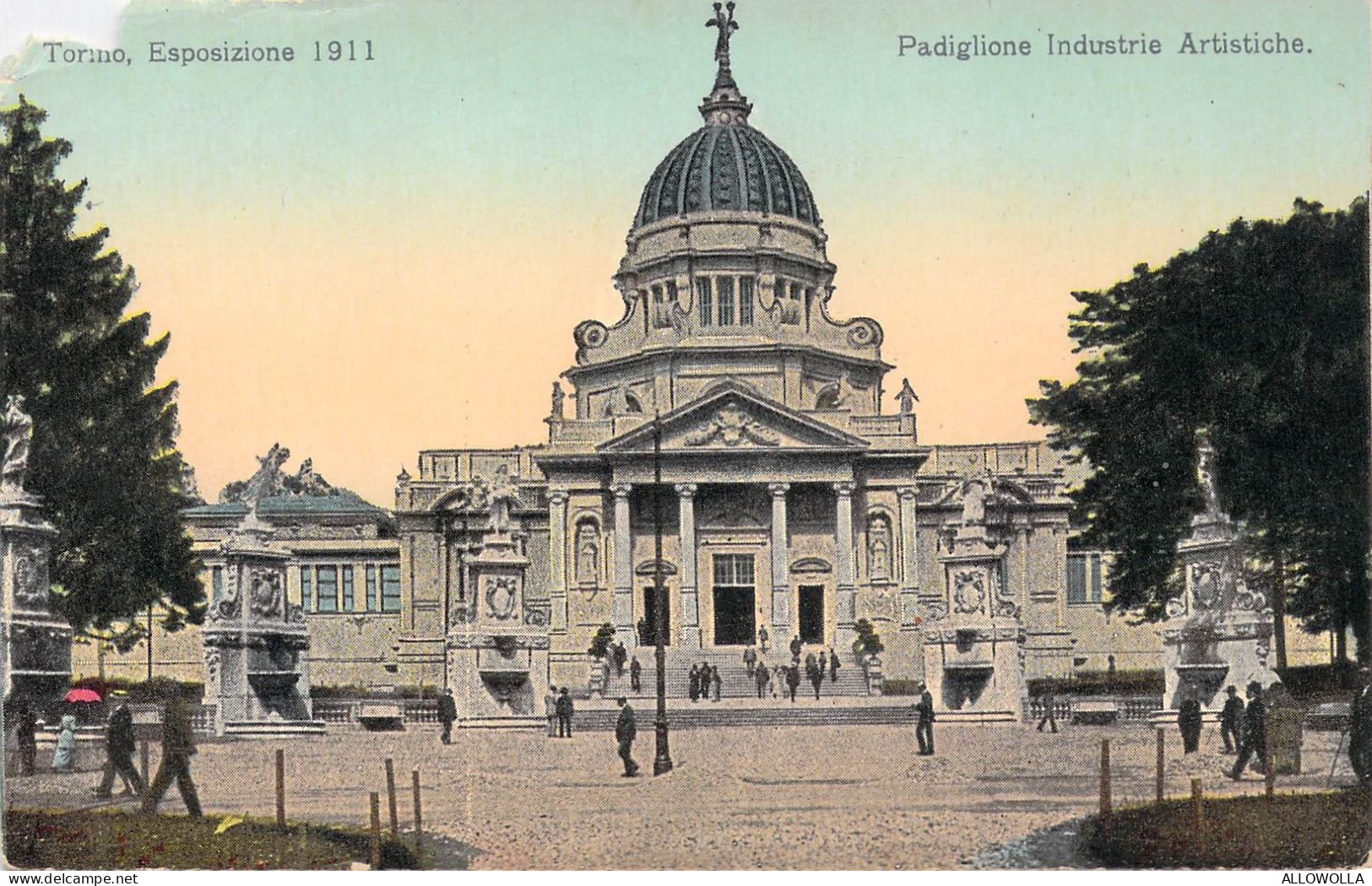 24212 "ESPOSIZIONE INTERNAZIONALE-TORINO 1911-PADIGLIONE INDUSTRIE ARTISTICHE"ANIMATA-VERA FOTO-CART. NON SPED. - Tentoonstellingen