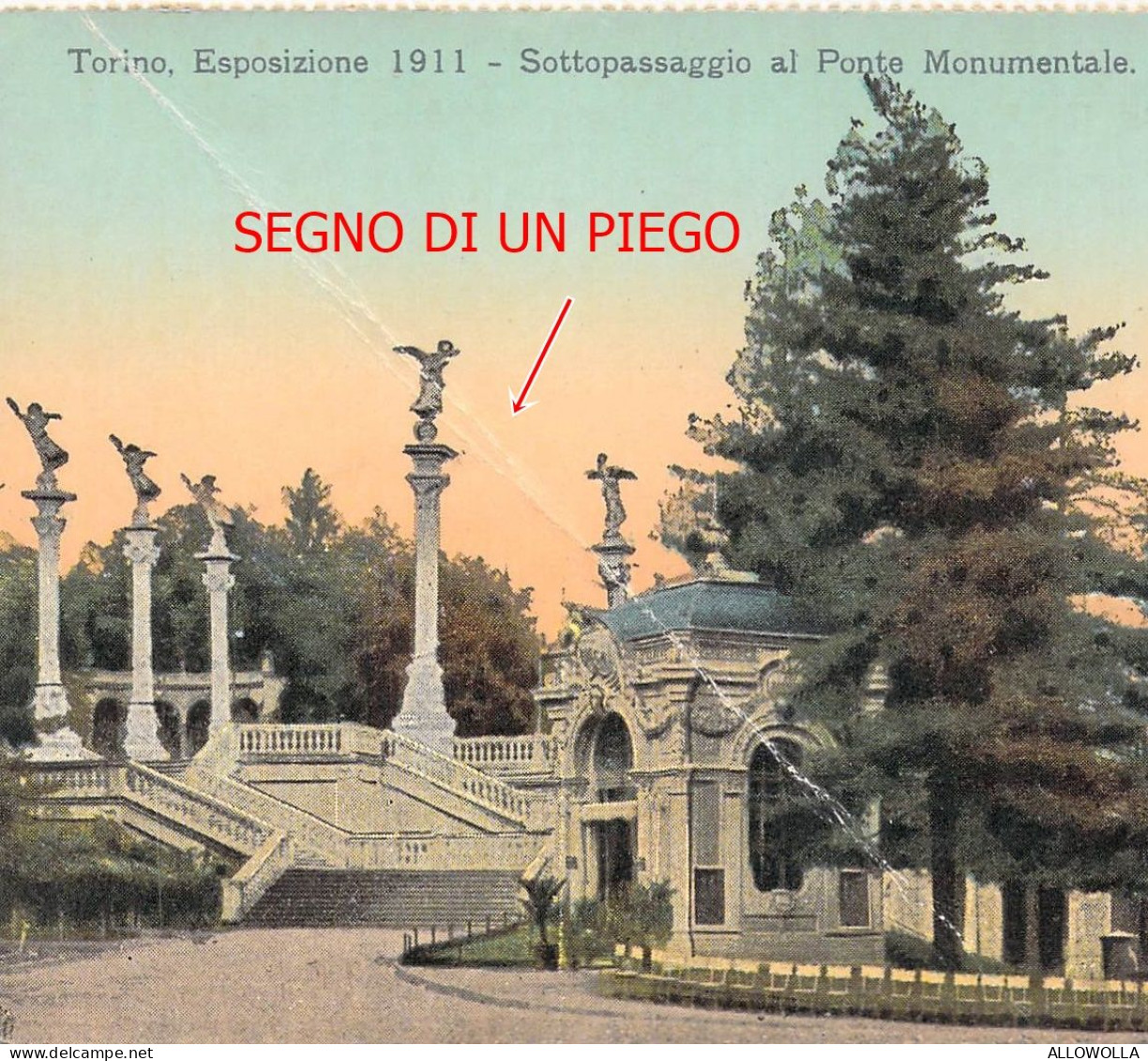 24216 "ESPOSIZIONE INTERNAZIONALE-TORINO 1911-SOTTOPASSAGGIO AL PONTE MONUMENTALE"-VERA FOTO-CART. NON SPED. - Tentoonstellingen
