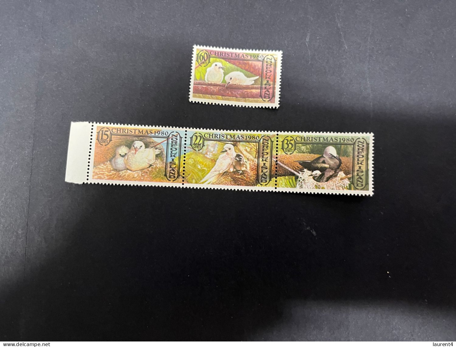 9-11-2023 (stamps) Nauru - Strip Of 3 Mint Stamps + 1 (birds) - Nauru