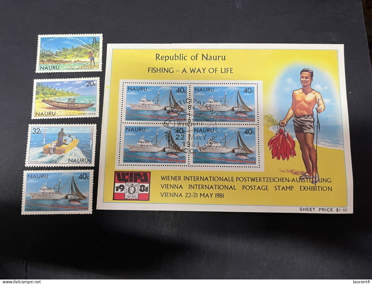 9-11-2023 (stamps) Nauru Island - WiPA 1981 Stamp Show (4 Stamps + 1 M/s) - Nauru