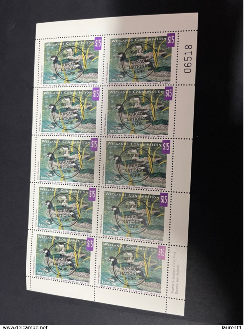 (stamp 9-11-2023) (mint Mini-sheet) Australia - Cinderella - Wetland Conservation Duck (scarce) 10 X $ 15.00 - Nº 06518 - Cinderelas