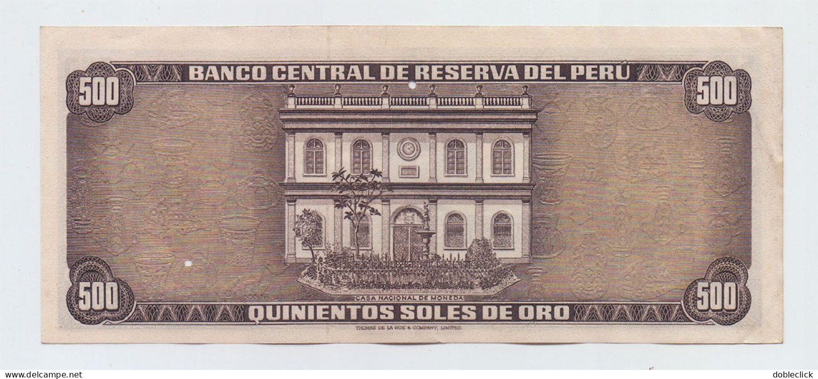 PERU - 500 SOLES DE ORO PIEROLA MINERS P-104B 1974 - XF - Peru