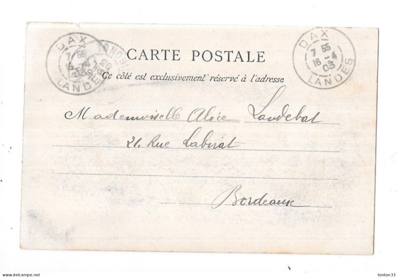 DEPT 40 - CPA DOS SIMPLE De 1903 - Berceau De SAINT VINCENT De PAUL -  Chapelle De L'Etablissement - BX8/SON - - Saint Vincent De Tyrosse