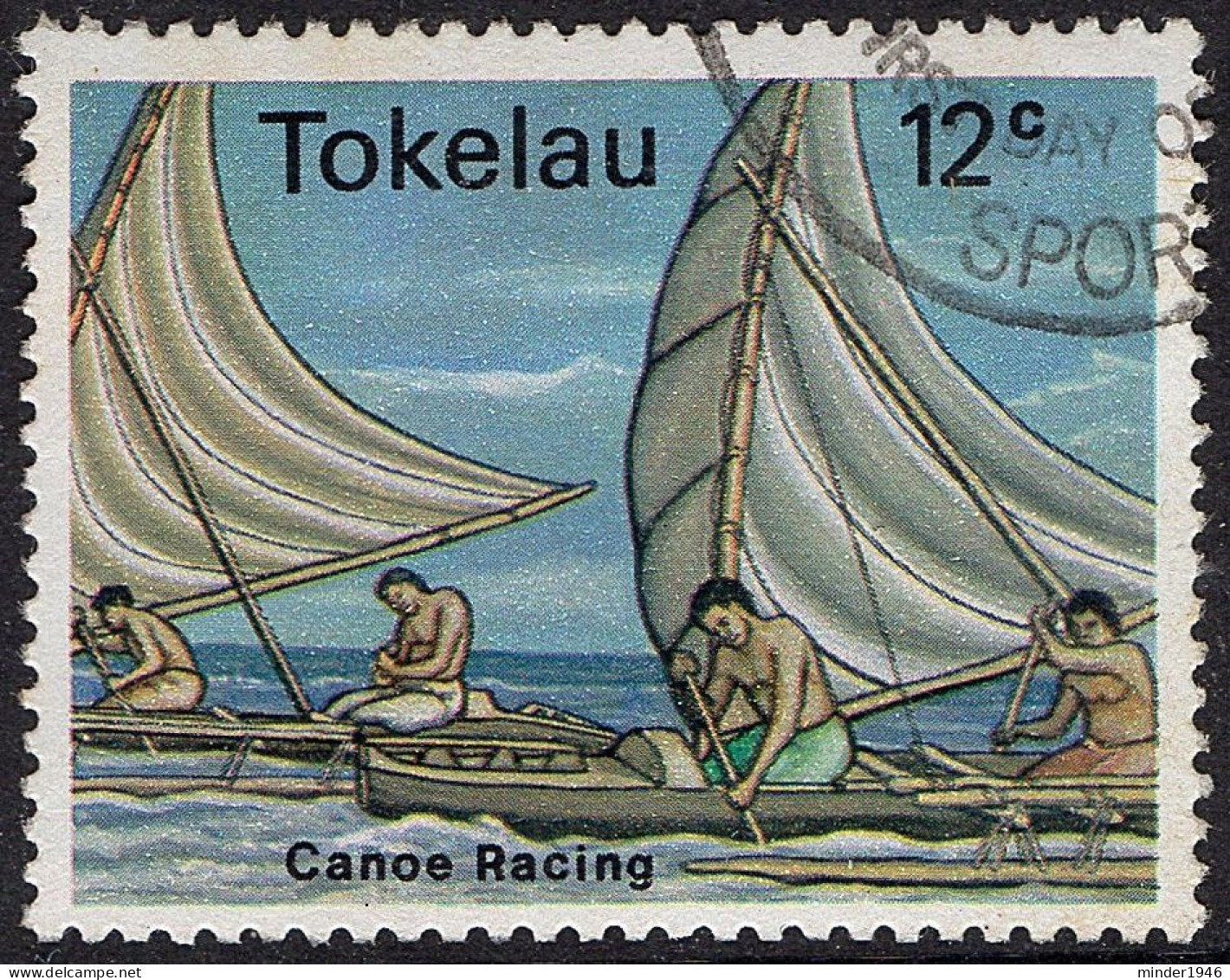 TOKELAU 1978 QEII 12c Multicoloured, Caneo Racing SG66 FU - Tokelau