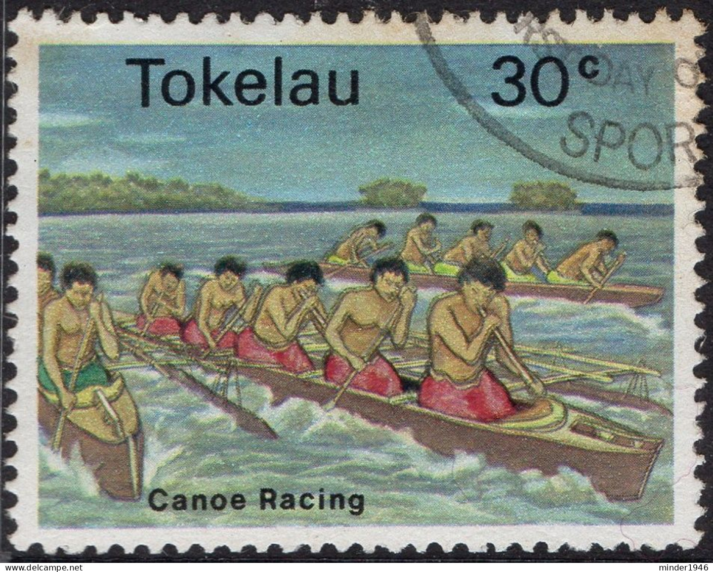 TOKELAU 1978 QEII 30c Multicoloured, Caneo Racing SG68 FU - Tokelau