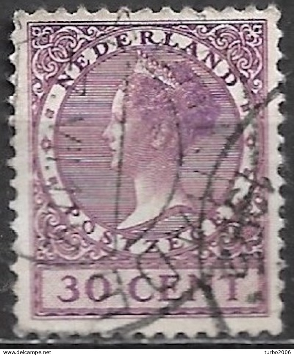 Plaatfout Wit Vlekje Linksmidden Tussen Cirkel En Velrand In 1924-1926 Kon Wilhelmina Veth 30 Ct Violet Z WM NVPH 158 PM - Abarten Und Kuriositäten