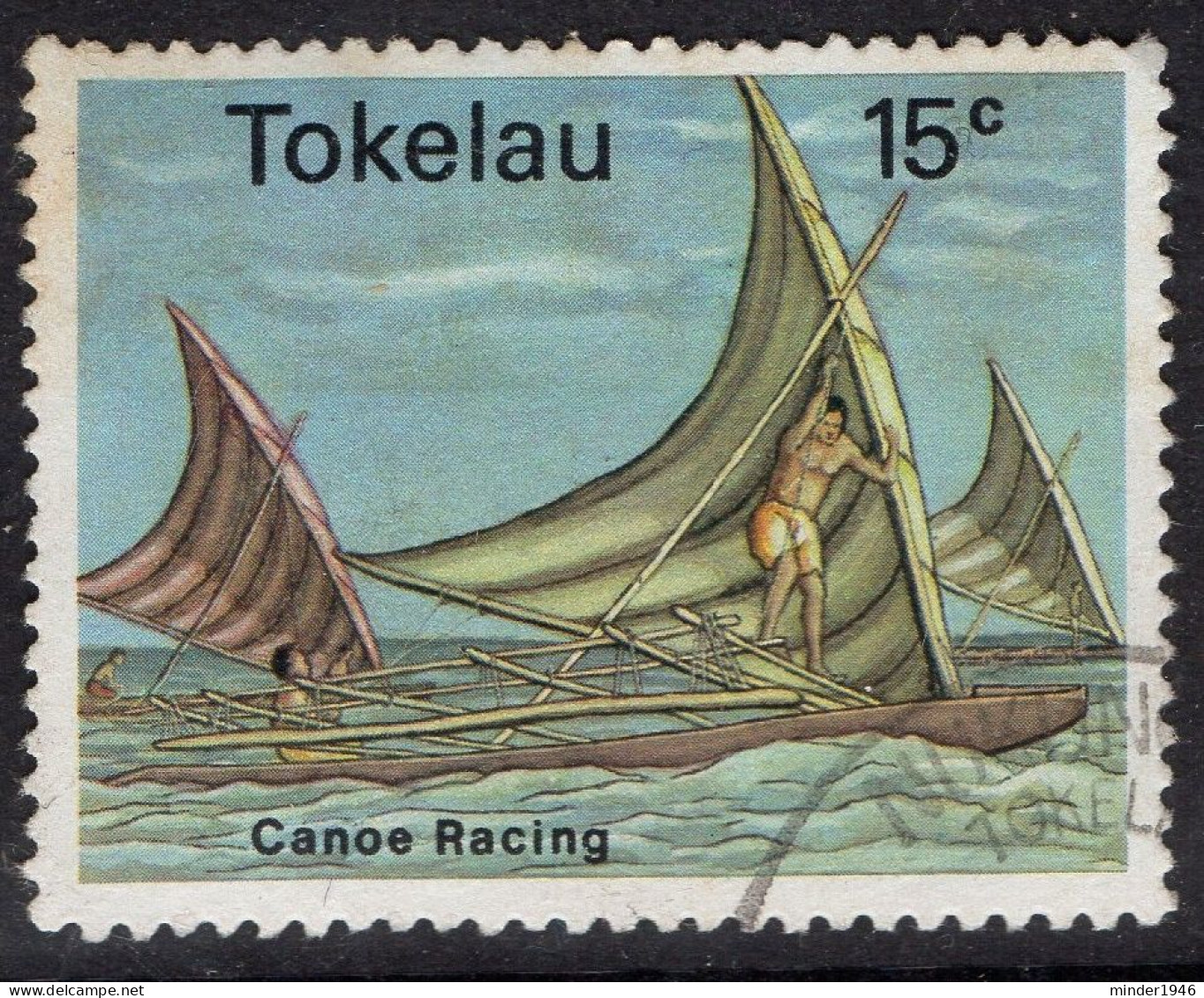 TOKELAU 1978 QEII 15c Multicoloured, Caneo Racing SG67 FU - Tokelau
