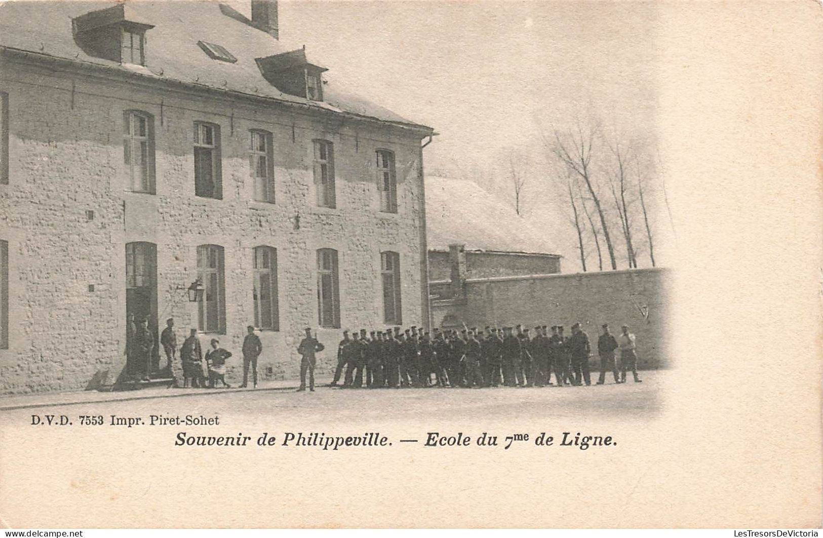 BELGIQUE - Philippeville - Souvenir - École Du 7è De Ligne - Carte Postale Ancienne - Philippeville