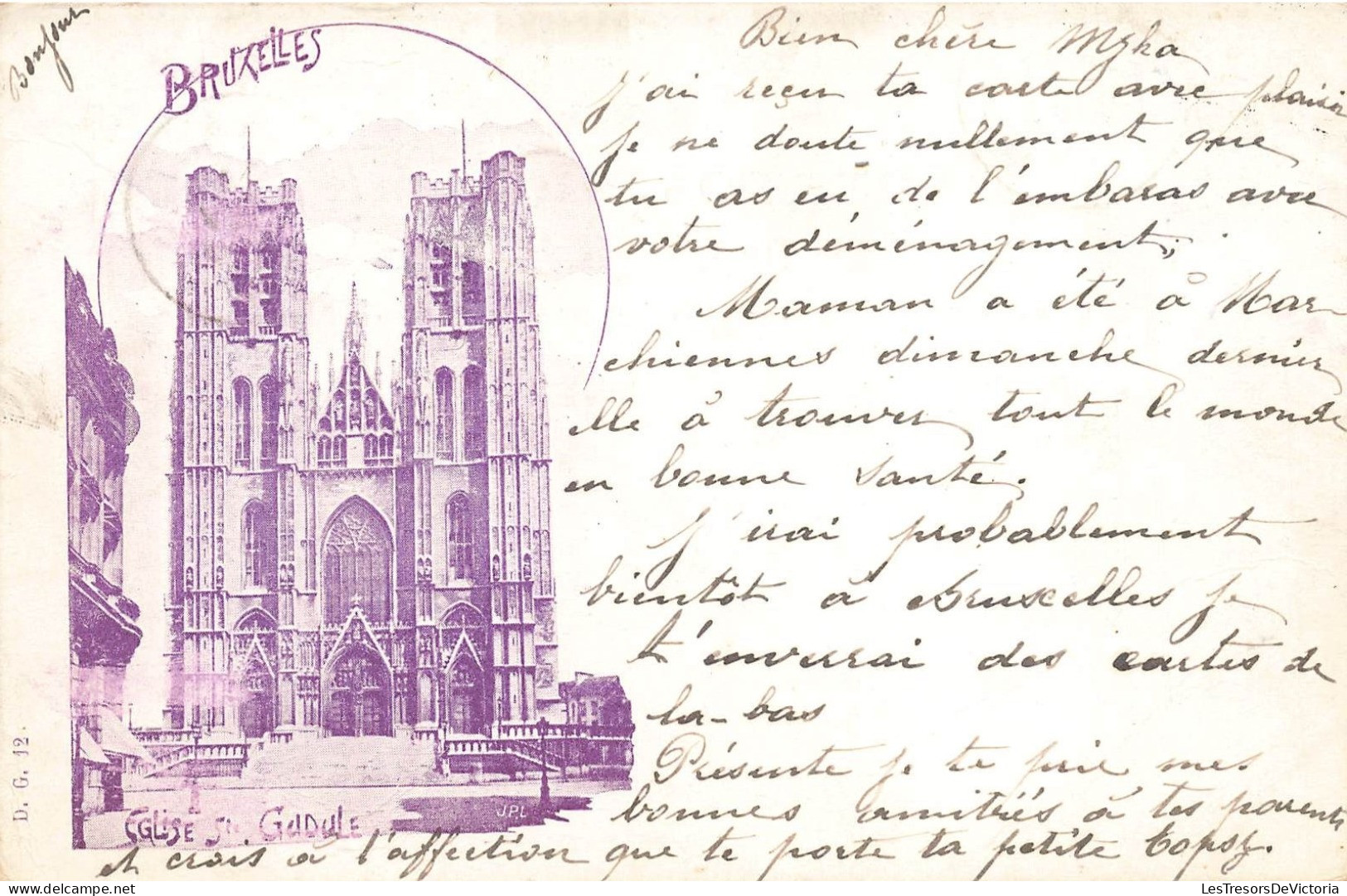 BELGIQUE - Bruxelles - Eglise Sainte Gudule - Vue Générale - Façade Principale - Carte Postale Ancienne - Monumenti, Edifici