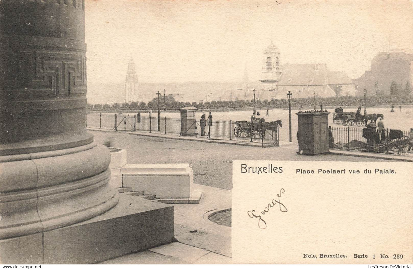 BELGIQUE - Bruxelles - Place Poelaert Vue Du Palais - Carte Postale Ancienne - Piazze