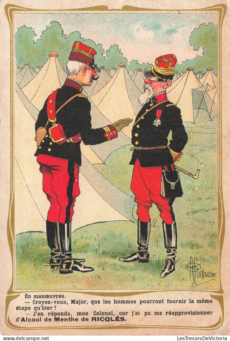 VIEUX PAPIERS - CHROMOS - Alcool De Menthe De Ricqlès - 65 Années De Succès - Campement Militaire - Officiers - Altri & Non Classificati