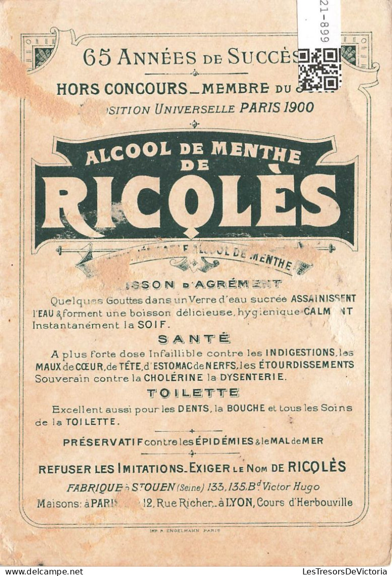 VIEUX PAPIERS - CHROMOS - Alcool De Menthe De Ricqlès - 65 Années De Succès - Campement Militaire - Officiers - Other & Unclassified