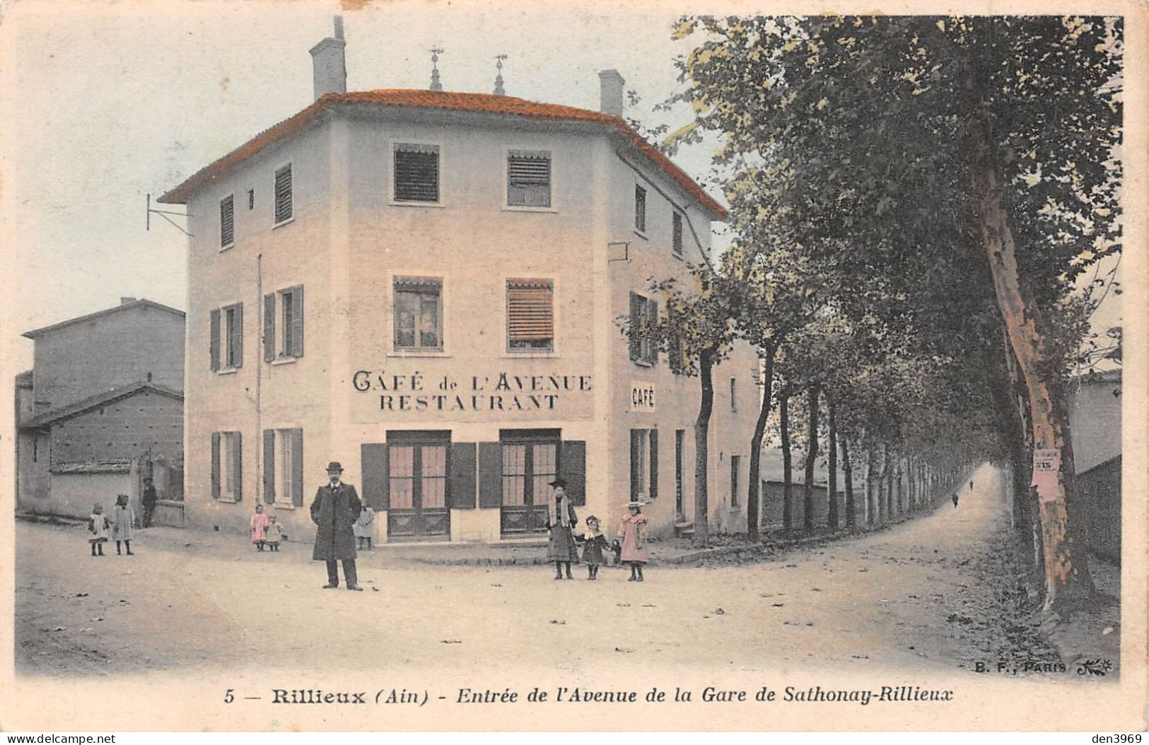 RILLIEUX-la-Pape (Rhône) - Entrée De L'Avenue De La Gare De Sathonay-Rillieux - Café-Restaurant - Voyagé 1906 (2 Scans) - Rillieux La Pape