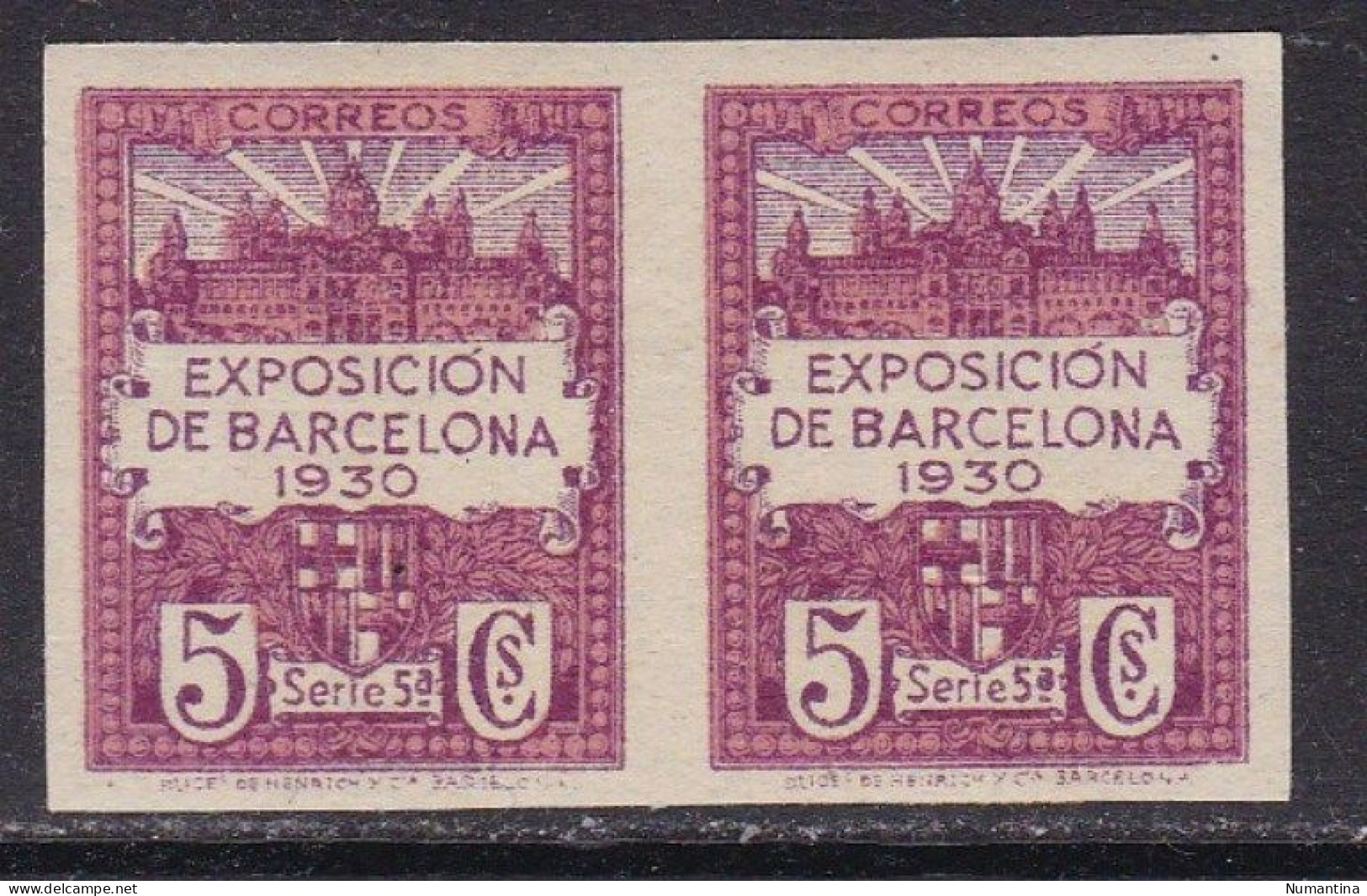 1929 - España - Barcelona - Edifil 5s - Sin Dentar - Bloque 2 - Exposicion De Barcelona 1930 - MNH - Barcelona