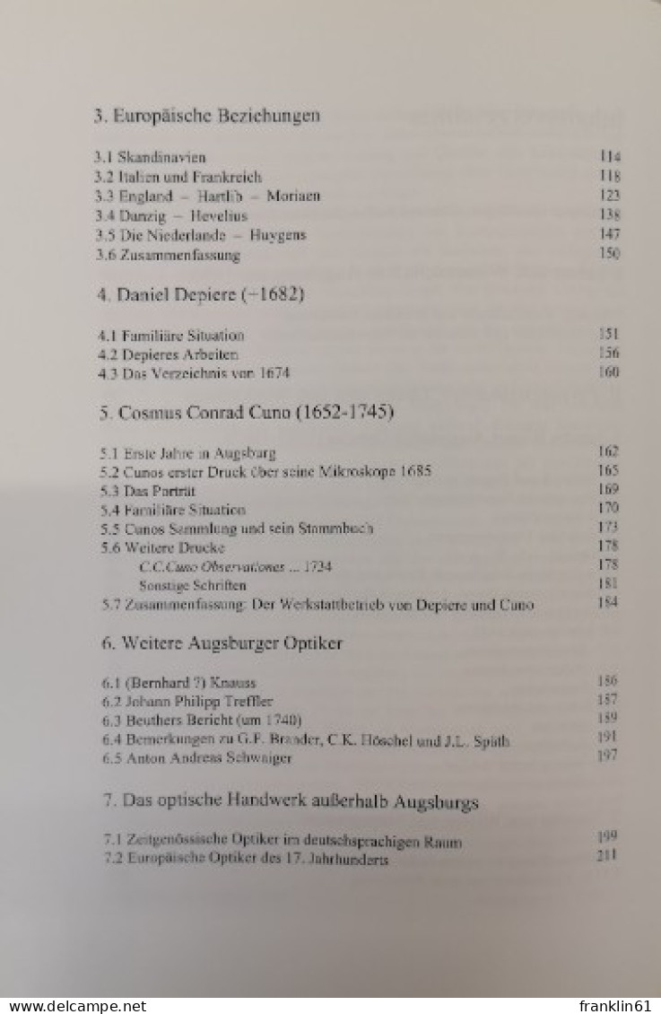 Augustanus Opticus. Johann Wiesel (1583 - 1662) und 200 Jahre optisches Handwerk in Augsburg.