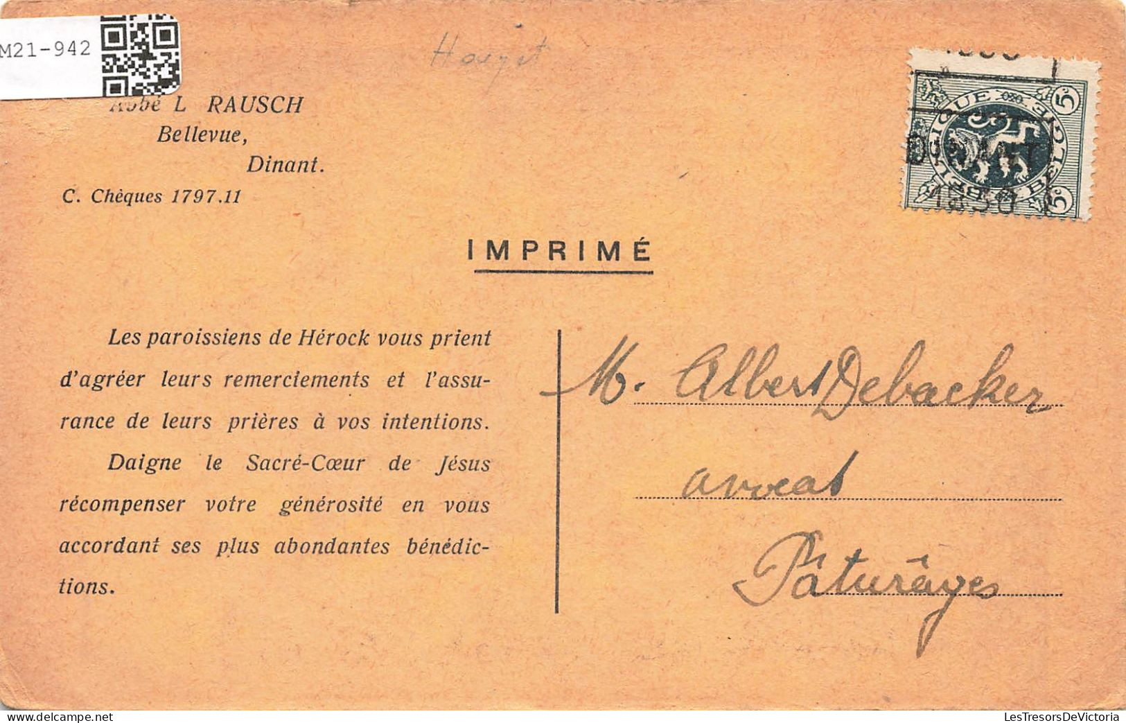 BELGIQUE - Houyet - Chapelle De Herock - Assistance à La Messe Le Dimanche - Carte Postale Ancienne - Houyet