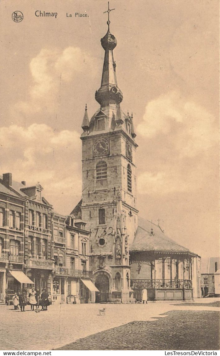 BELGIQUE - Chimay - La Place Devant L'église - Carte Postale Ancienne - Chimay