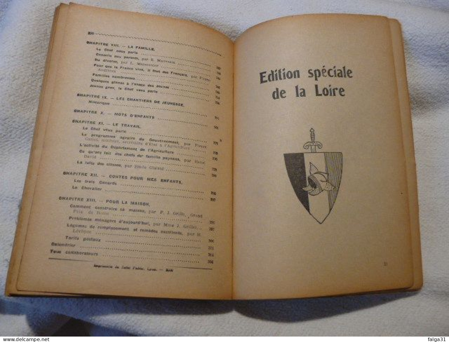1942 ALMANACH "JE SERVIRAI..JE LE JURE.." .édition Spéciale De La Loire - Französisch