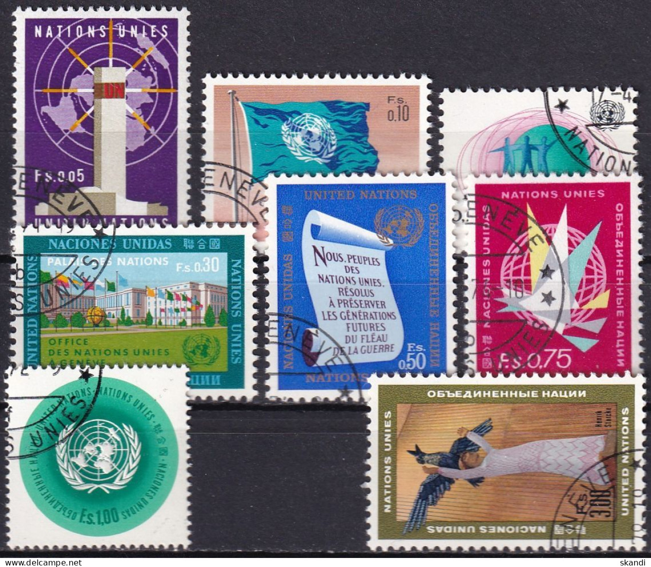 UNO GENF 1969 Mi-Nr. 1-8 Kompletter Jahrgang/complete Year Set O Used - Aus Abo - Used Stamps