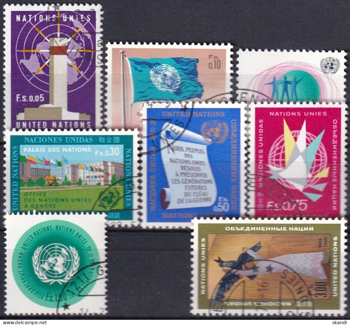 UNO GENF 1969 Mi-Nr. 1-8 Kompletter Jahrgang/complete Year Set O Used - Aus Abo - Used Stamps