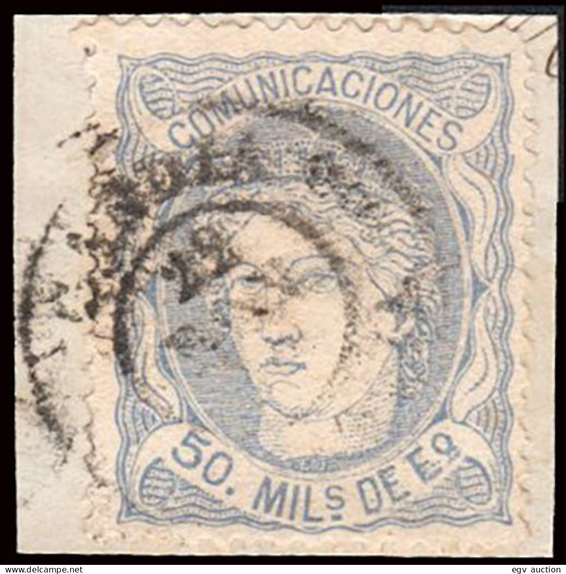 Valencia - Edi O 107 - 50milm.- Fragmento Mat Fech. Tp. II "Gandía" - Used Stamps