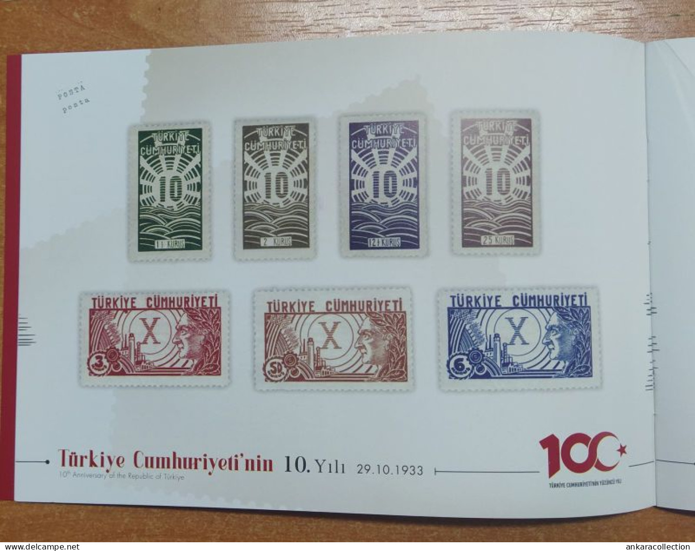 AC - TURKEY PORTFOLIO STAMPS CENTENARY OF THE REPUBLIC OF TURKIYE S/SERIES NUMBERED BLOCK SHEET & STAMP MNH ANKARA 2023