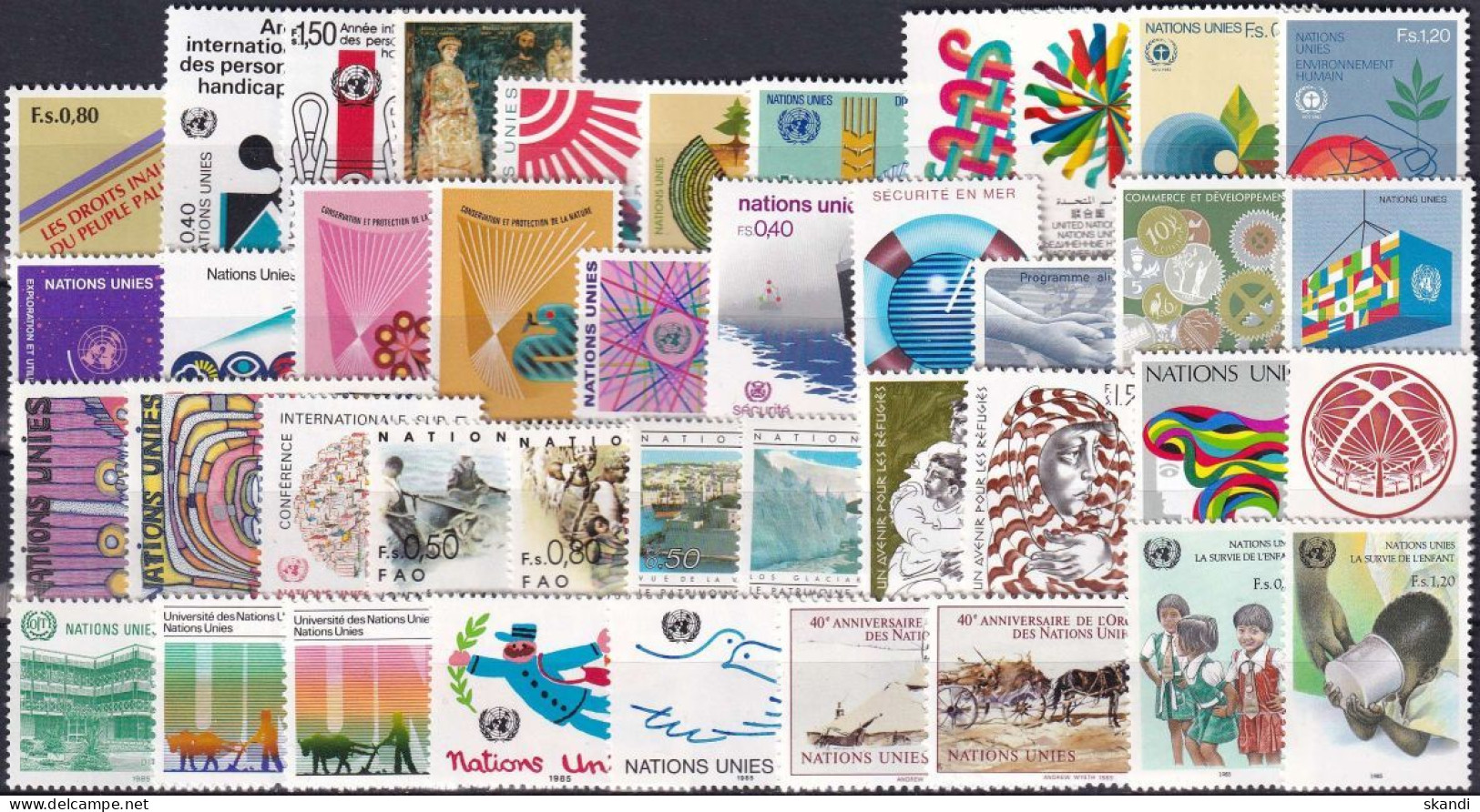 UNO GENF 1969-1985 Mi-Nr. 1 - 136 Sammlung Komplette Jahrgänge / Complete Year Sets ** MNH - Colecciones & Series