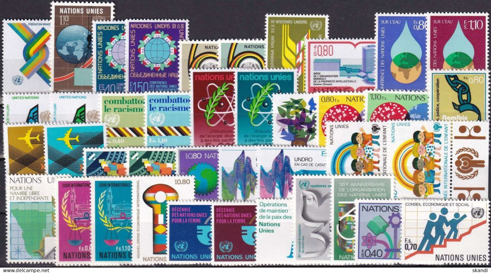 UNO GENF 1969-1985 Mi-Nr. 1 - 136 Sammlung Komplette Jahrgänge / Complete Year Sets ** MNH - Colecciones & Series