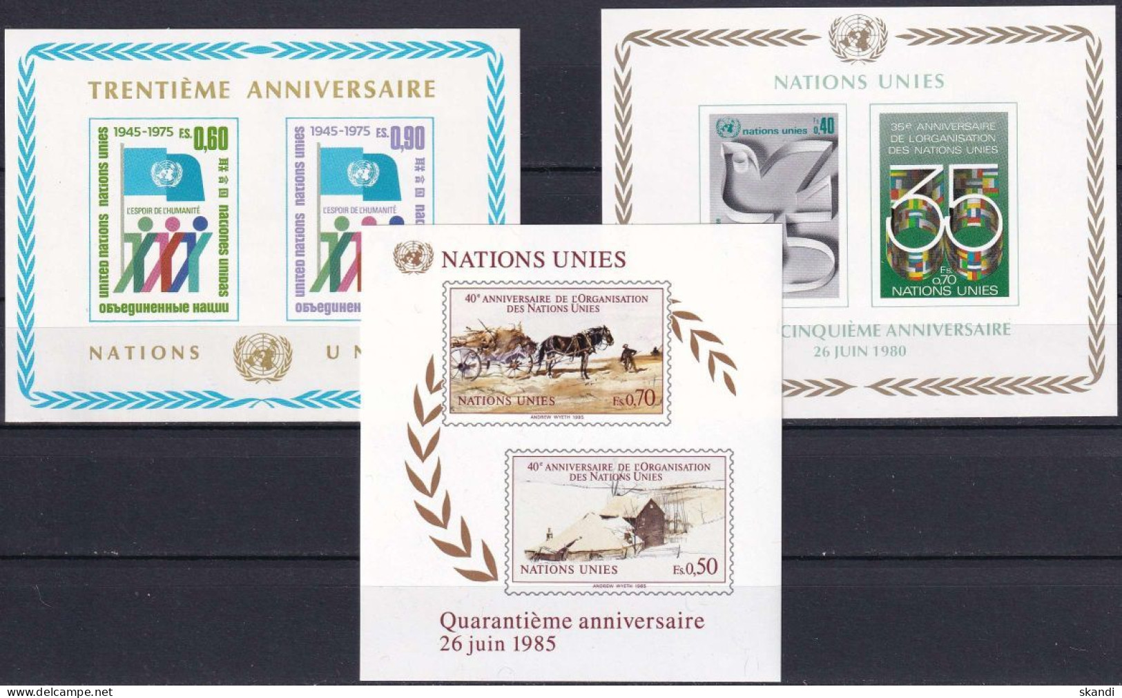 UNO GENF 1969-1985 Mi-Nr. 1 - 136 Sammlung Komplette Jahrgänge / Complete Year Sets ** MNH - Collezioni & Lotti