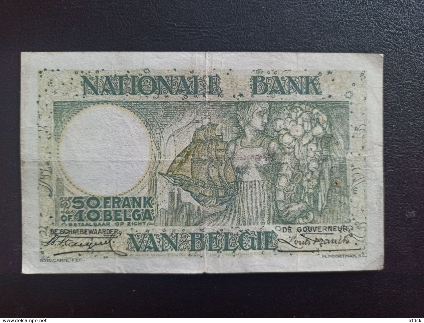 Billet Belgique 50 Francs 1945 - Andere & Zonder Classificatie