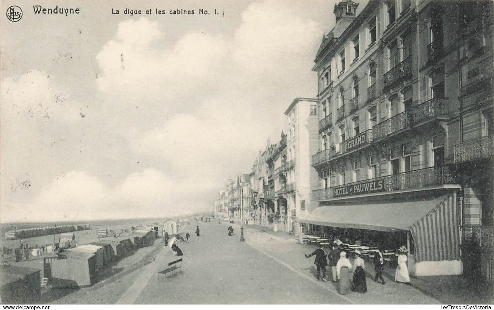 BELGIQUE - Wenduine - La Digue Et Les Cabines - Animé - Carte Postale Ancienne - Wenduine