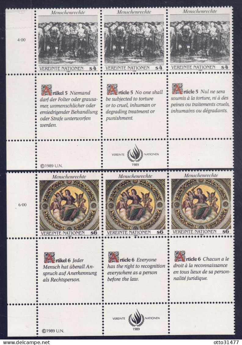 UNO Wien 1989 - Menschenrechte (I), Nr. 96 - 97 Zd., Postfrisch ** / MNH - Neufs