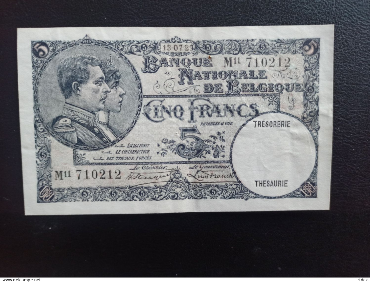 Billet Belgique 5 Francs 1938 - Other & Unclassified