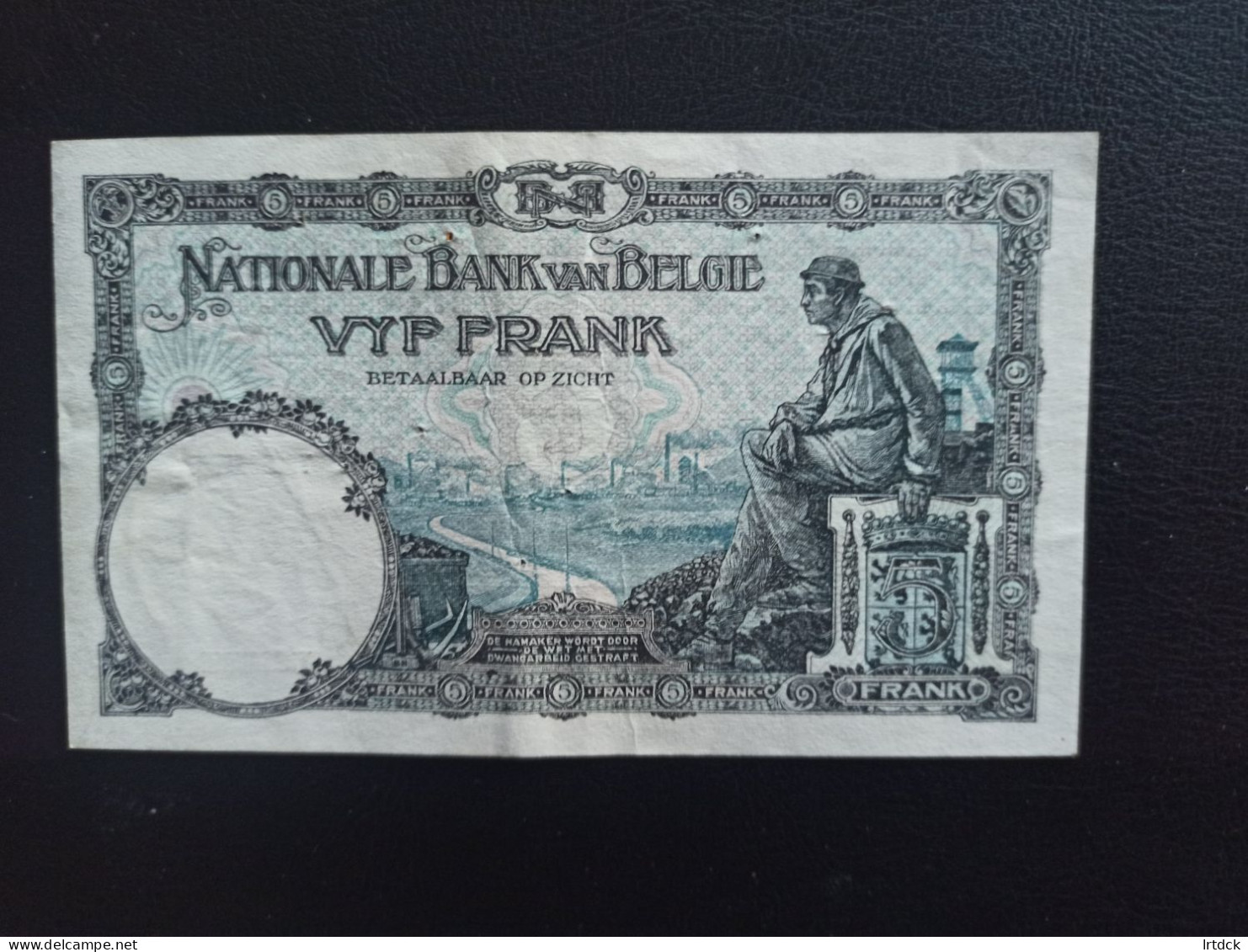 Billet Belgique 5 Francs 1938 - Sonstige & Ohne Zuordnung