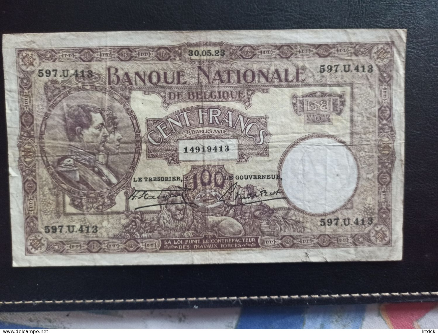 Billet Belgique 100 Francs 30/05/1923 - Autres & Non Classés