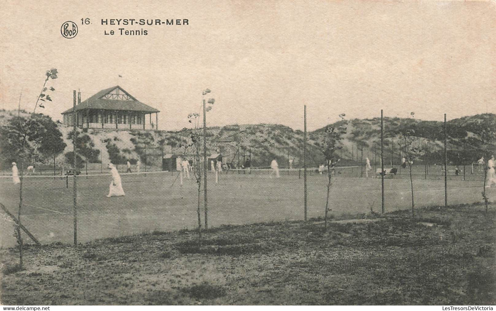 BELGIQUE - Heyst Sur Mer - Le Tennis - Cours De Tennis - Animé  - Carte Postale Ancienne - Heist