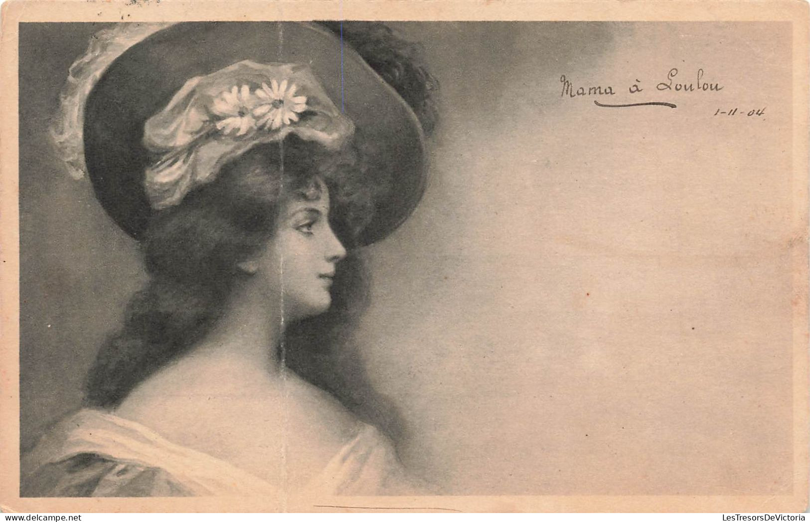 FANTAISIE - Femme - Profil D'une Femme - Mama à Loulou - Chapeau - Carte Postale Ancienne - Femmes